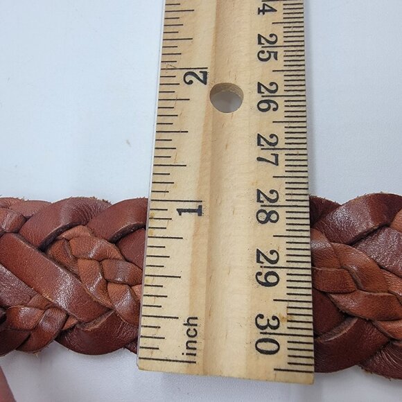 Vintage‎ Brown Braided  100% Genuine Leather Belt Y2K Argentina - Picture 6 of 7